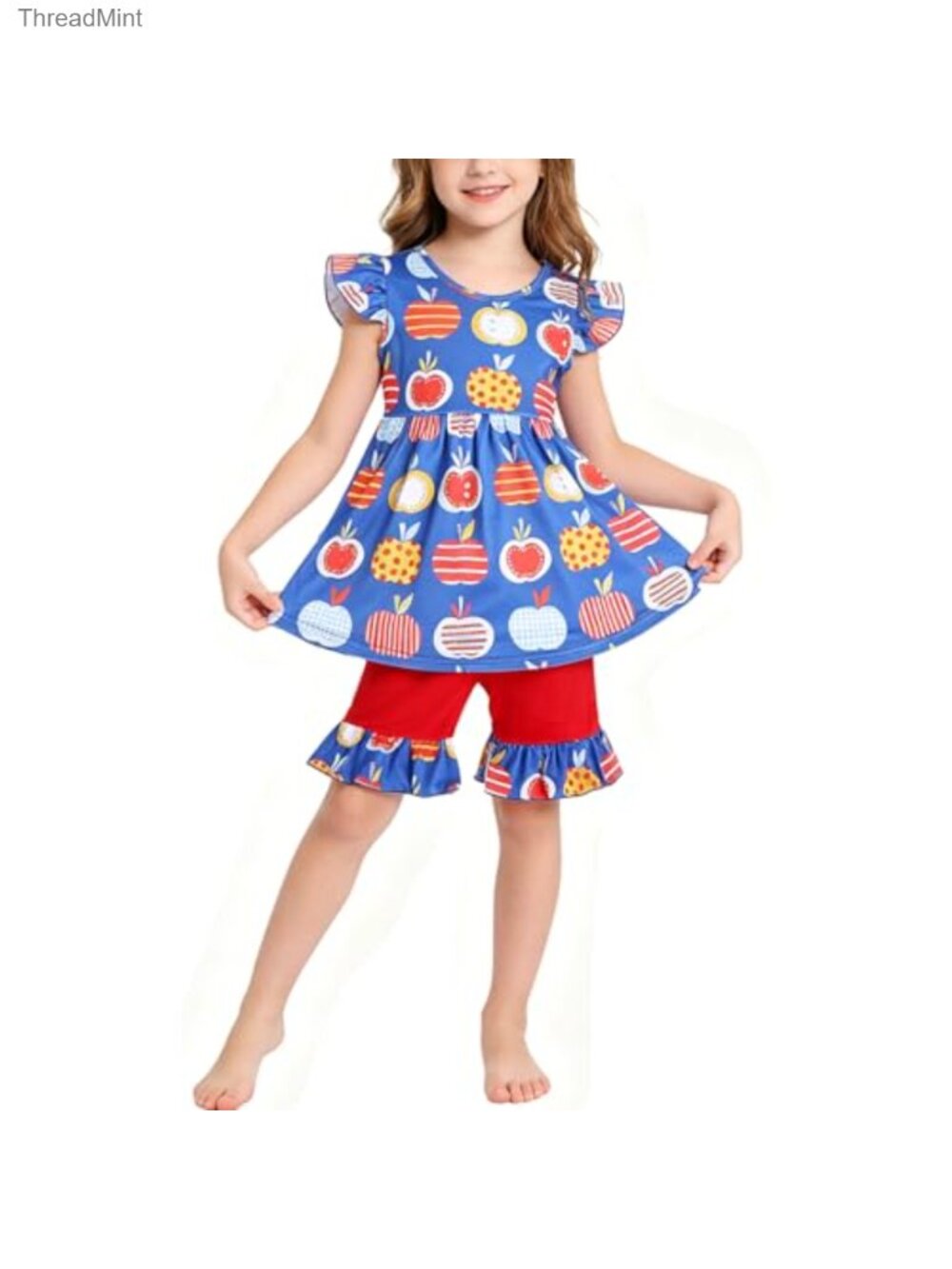 Toddler Girls 2-Piece Outfit Long Sleeve Ruffle Dress & Pants Set Book Print